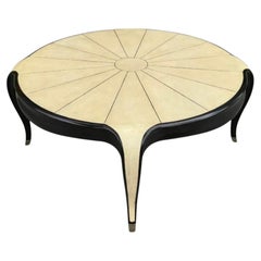 Art Deco Style Shagreen & Ebony Cocktail or Round Coffee Table