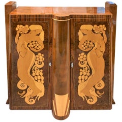 Art Deco Style Side Cabinet with Inlaid Female Figures
