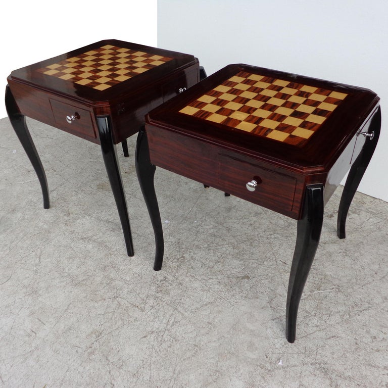 European Art Deco Style Side Game Side Table For Sale