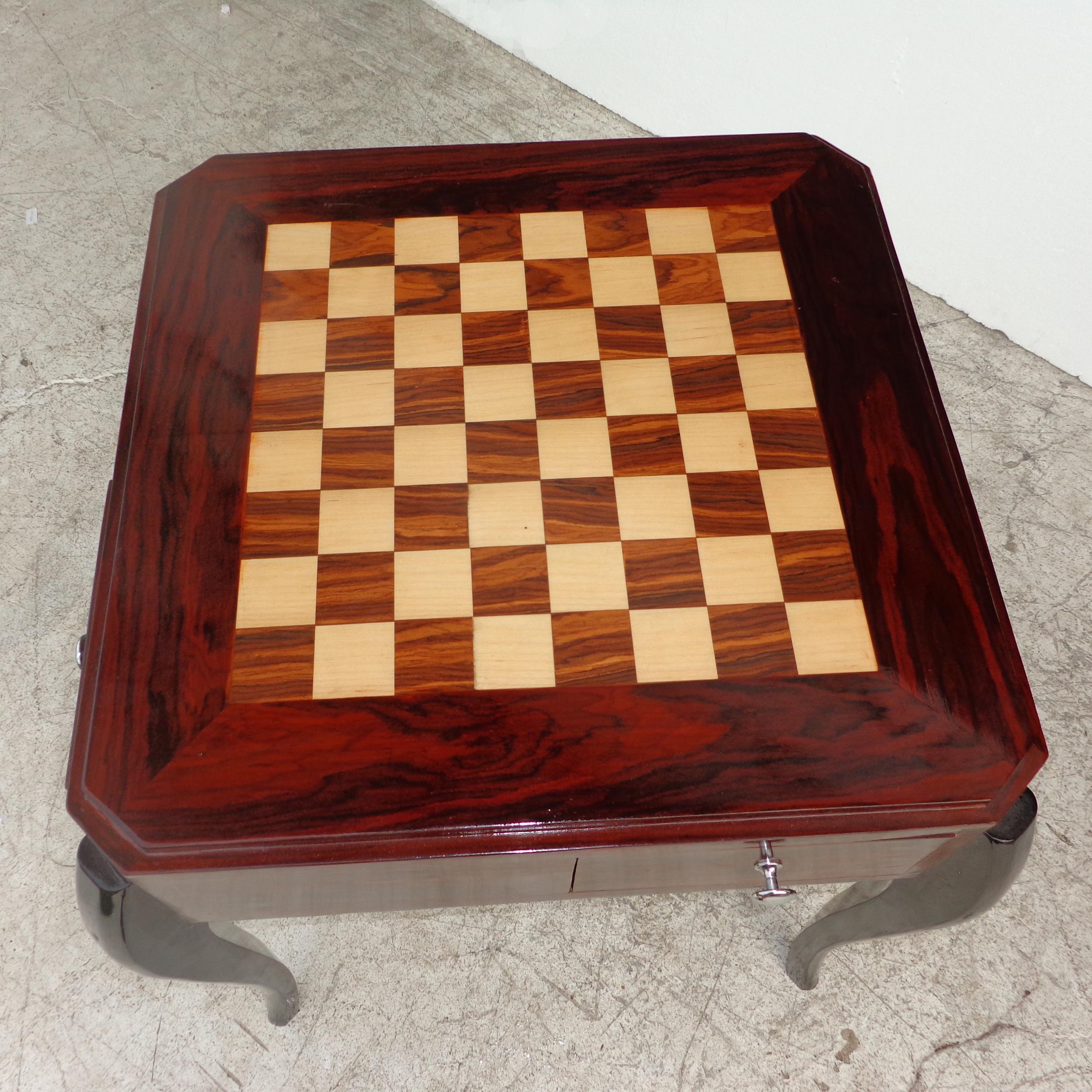 Rosewood Art Deco Style Side Game Side Table For Sale