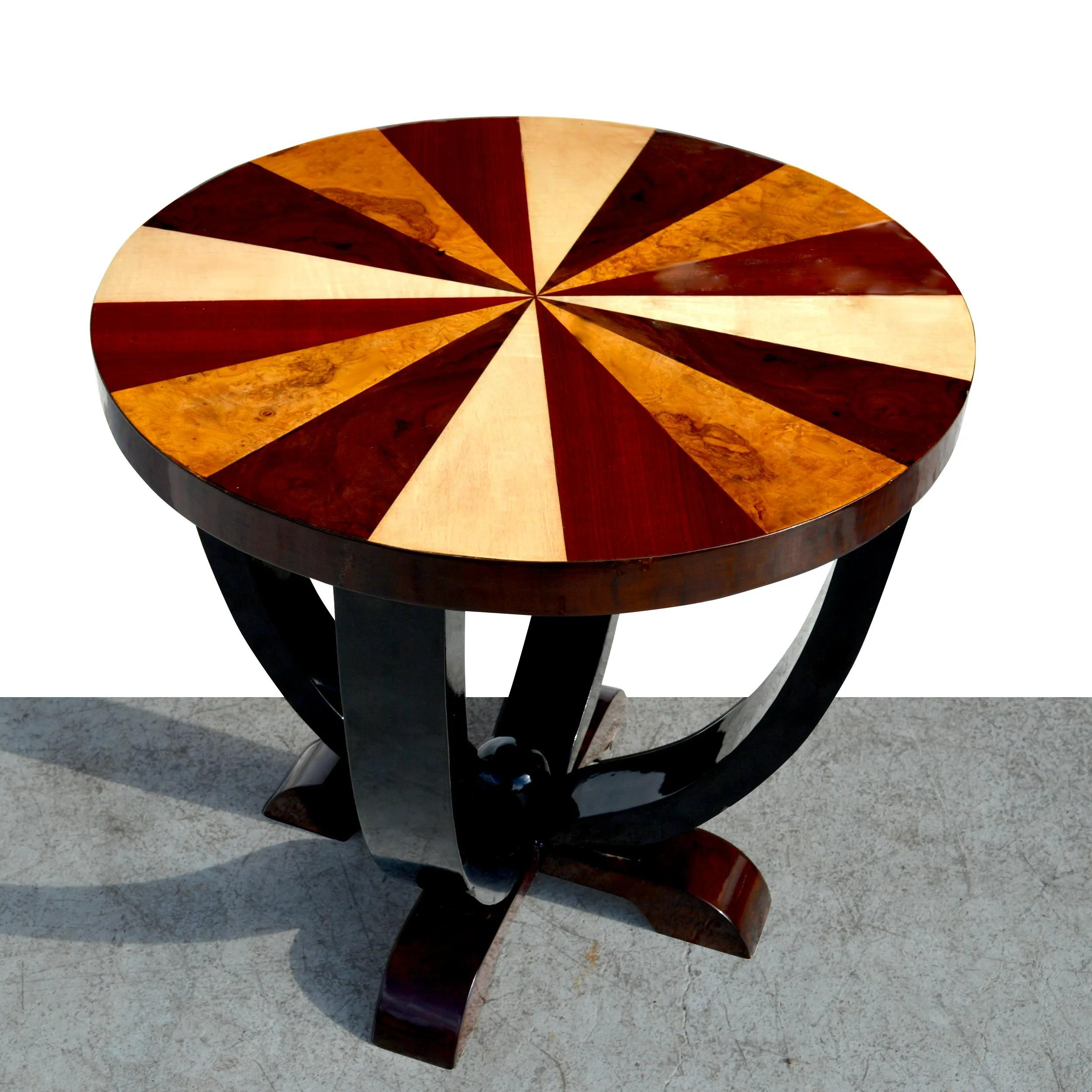 Burl Art Deco Style Side Table For Sale