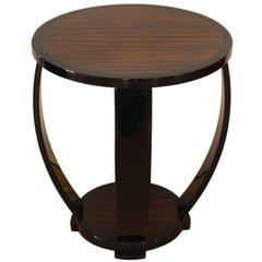 Art Deco Style Side Table, Macassar and Black Lacquer