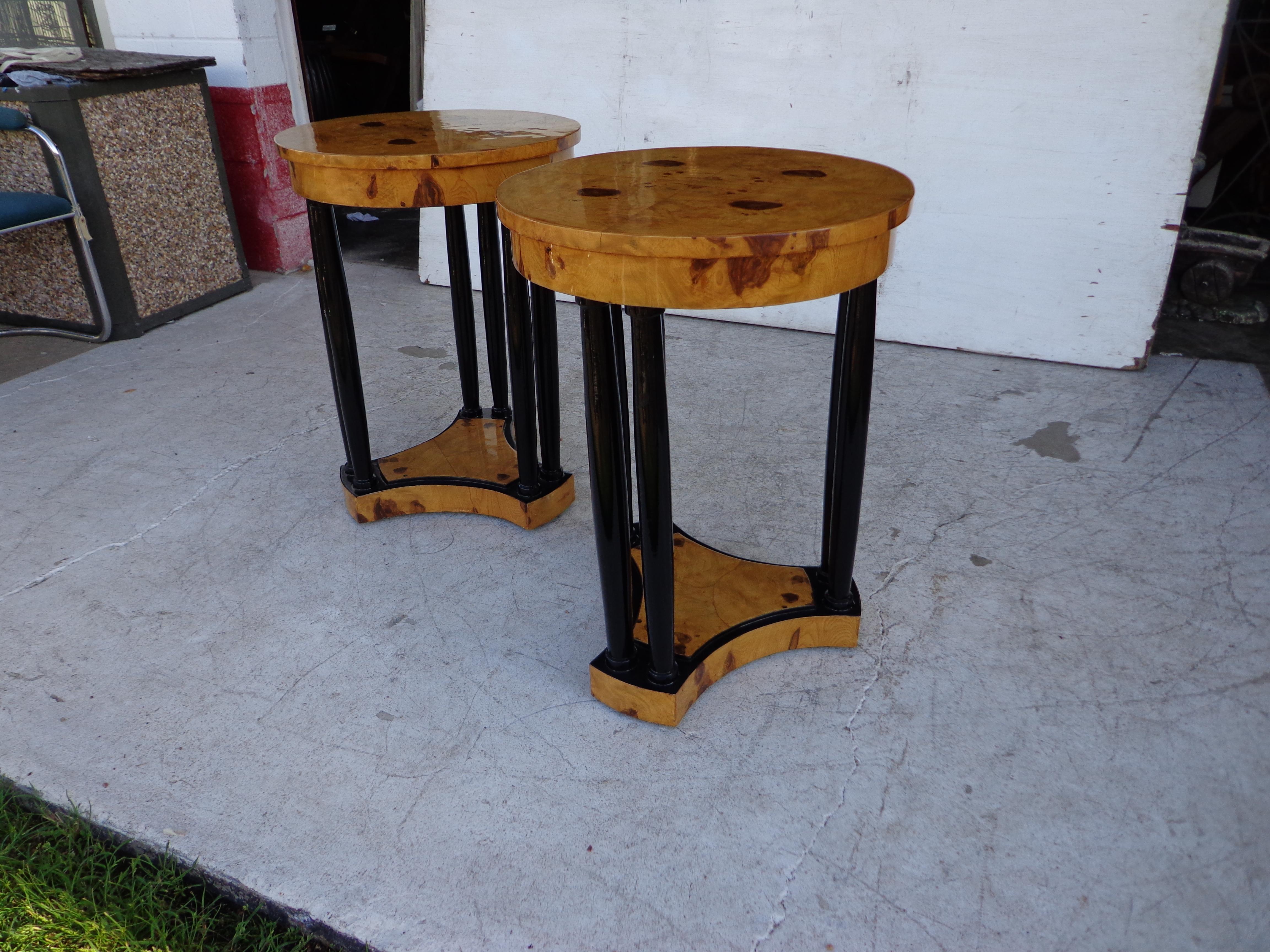 Ebonized Art Deco Style Side Tables