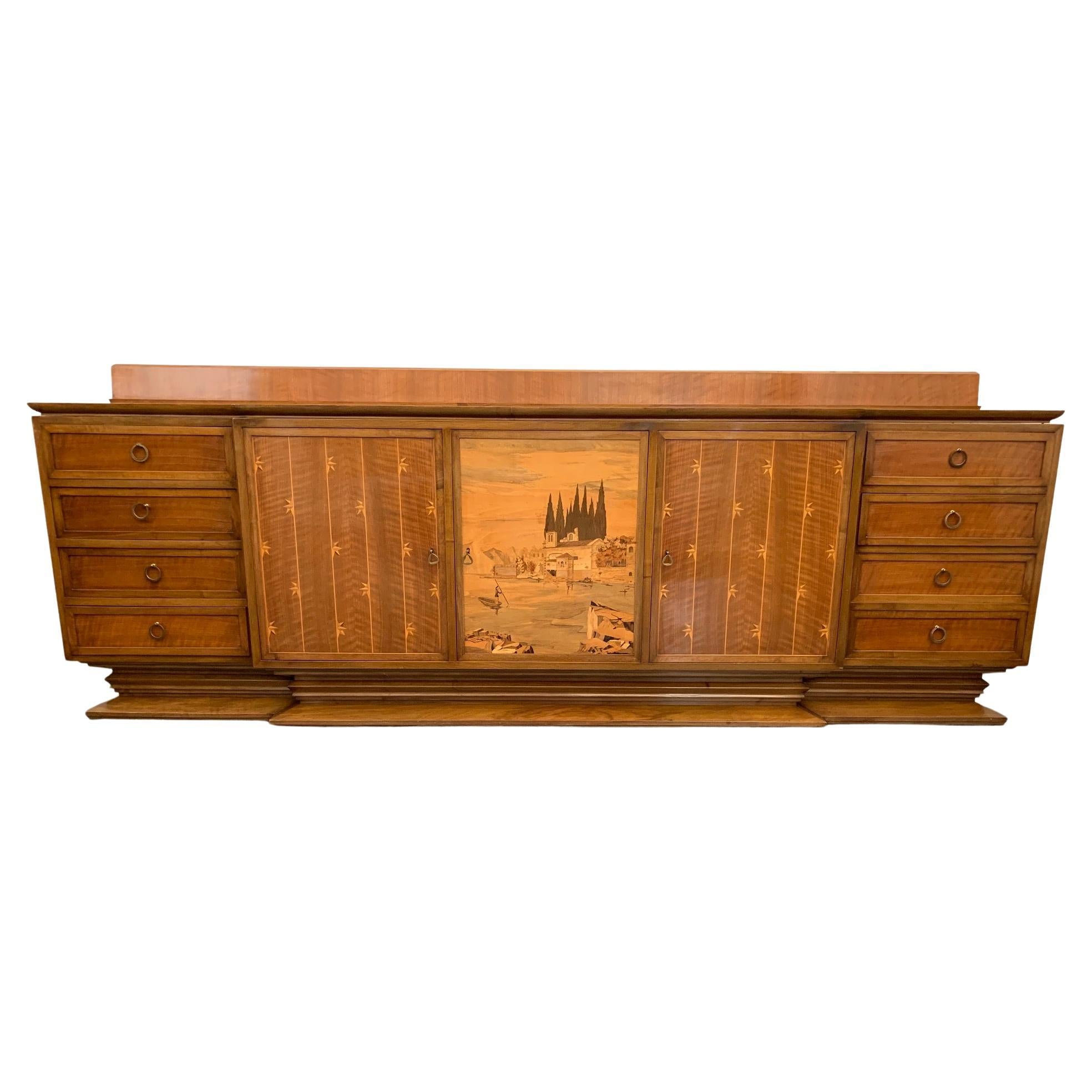 Art Deco Style Sideboard by Giuseppe Anzani For Sale