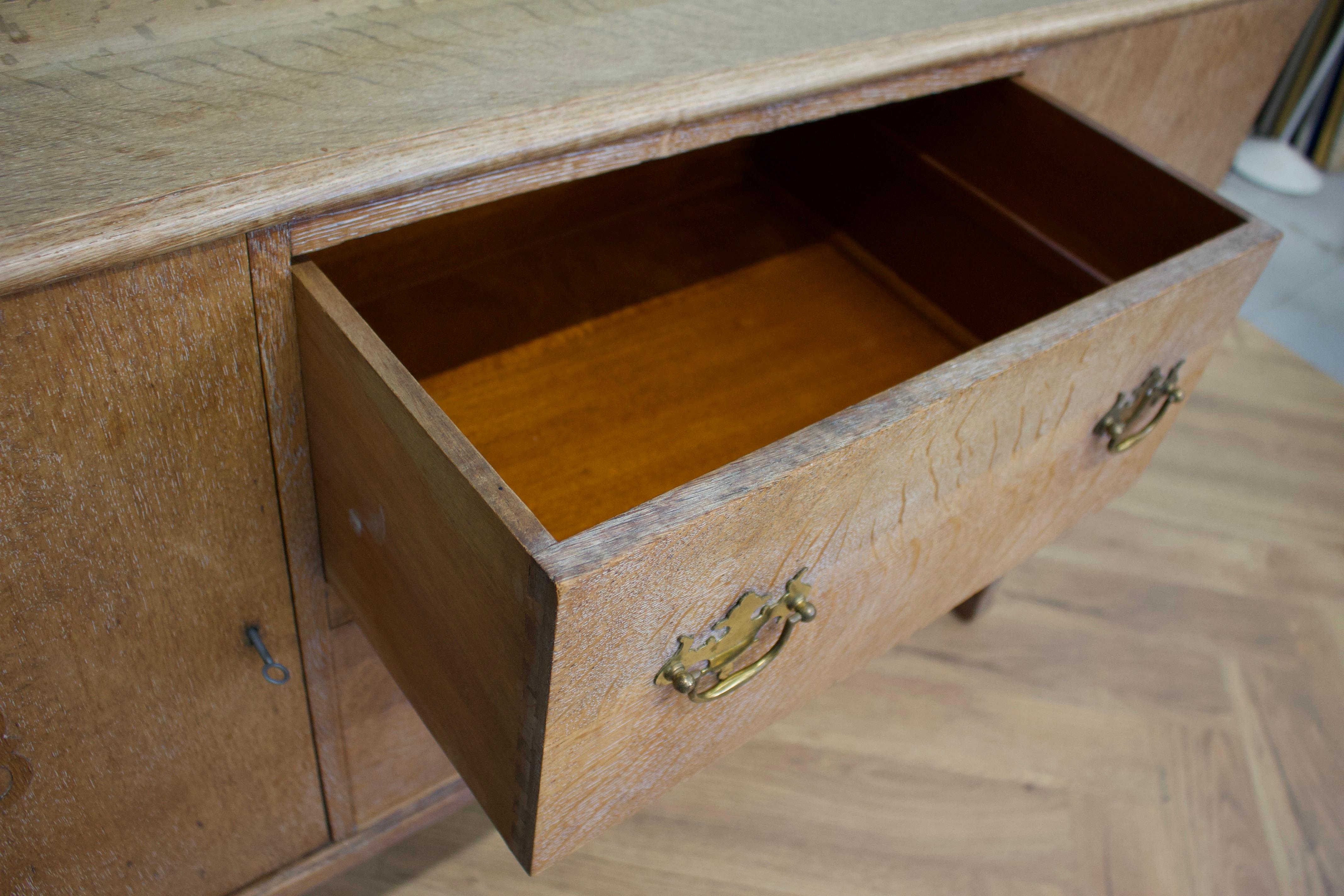 Art Deco Style Sideboard in Limed Oak, 1950s 4