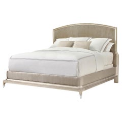 Art Deco Style Silver Curly Veneer King Bed