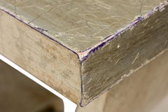 Art Deco-Style Silver Gilded Crackle Finish Rectangular Console Table