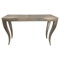 Table console à feuilles d'argent de style A Silver Deco