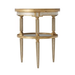 Art Deco Style Silvered and Gilt End Table