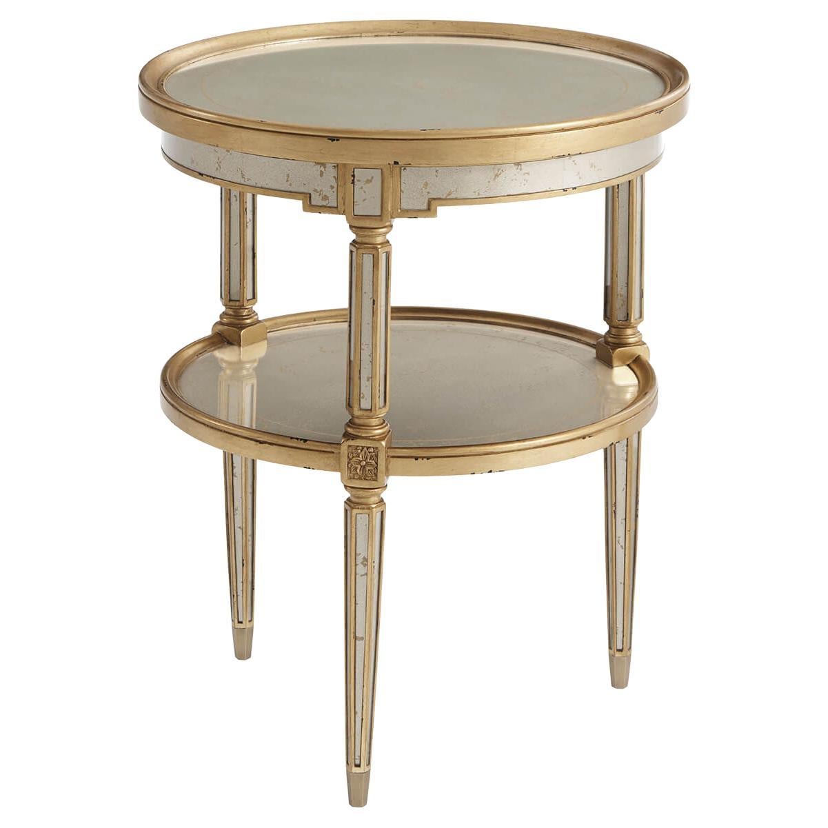 Art Deco Style Silvered and Gilt End Table For Sale