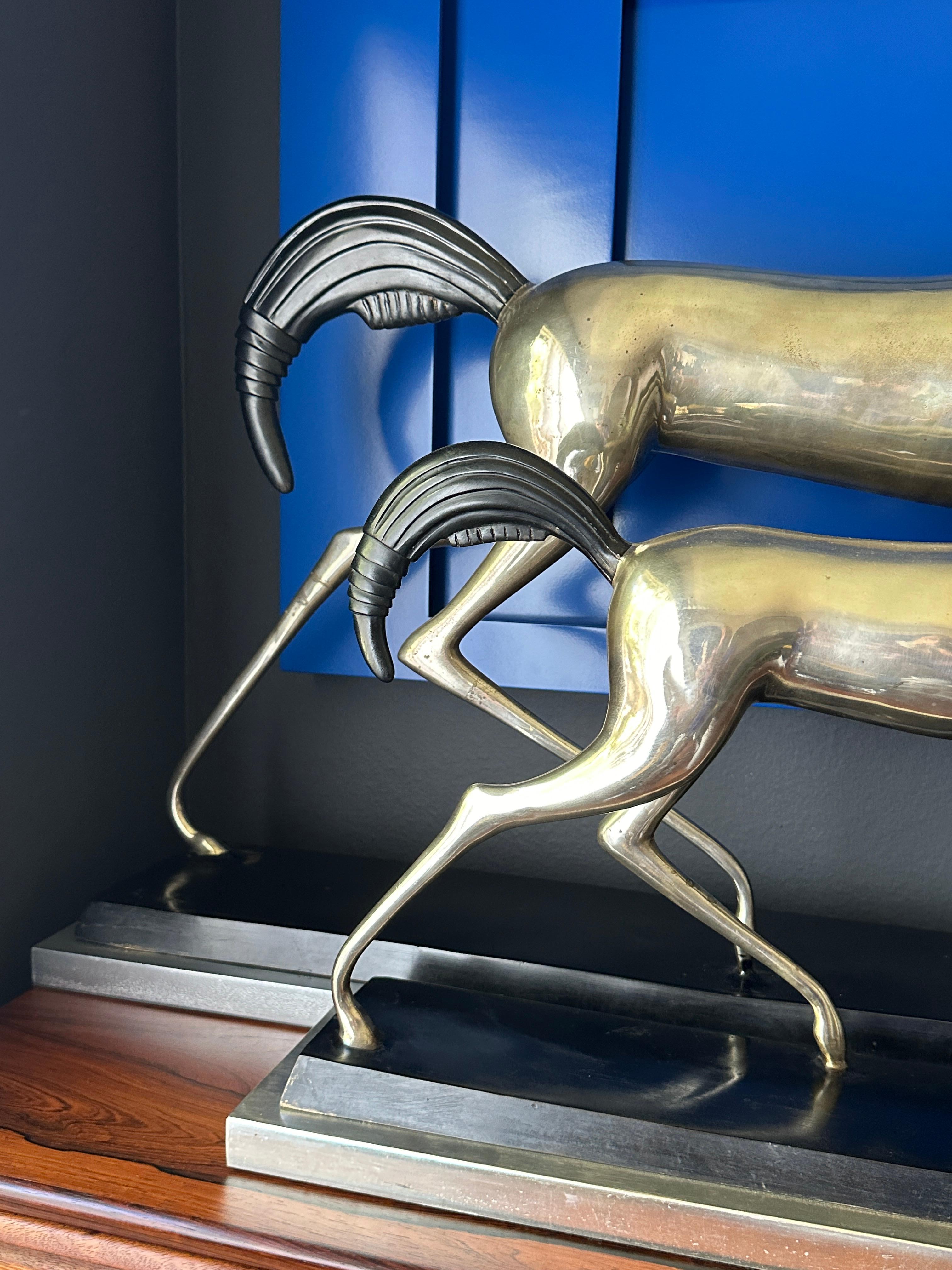 Art Deco Style Silvered Brass Etruscan Horse Sculpture For Sale 11