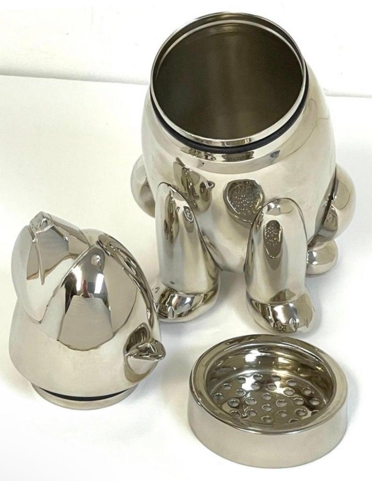 Art Deco Style Silverplated Seated Bear Cocktail Shaker For Sale 1