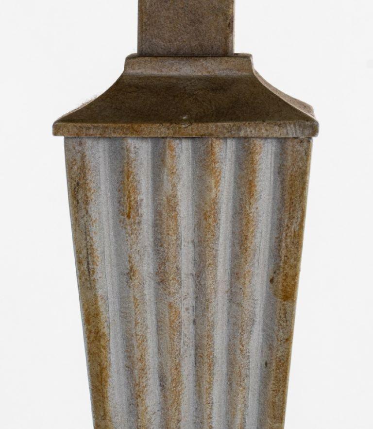 20th Century Art Deco Style Slag Glass Table Lamp