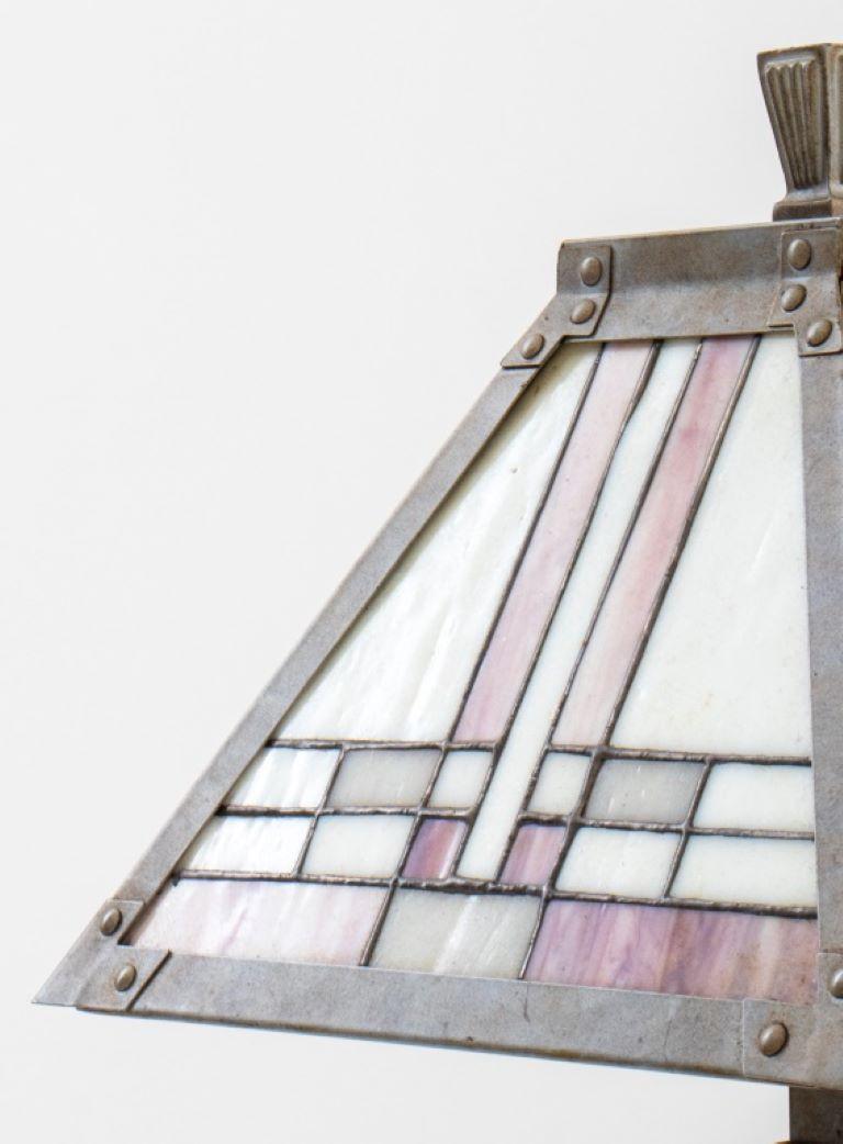 Art Deco Style Slag Glass Table Lamp For Sale 2
