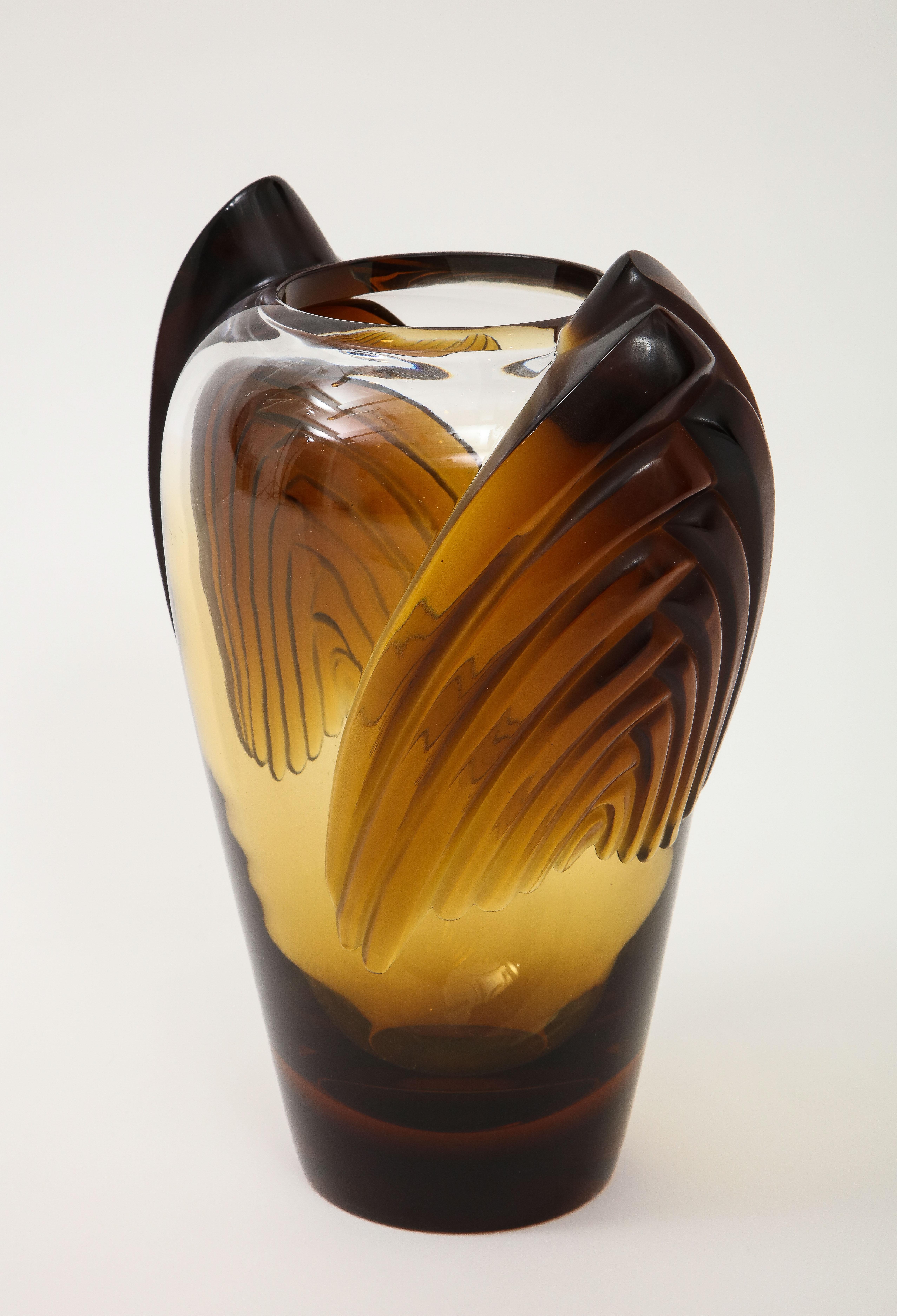 Vase « Marrakech » en verre fumé de style Art Déco par Lalique en vente 1