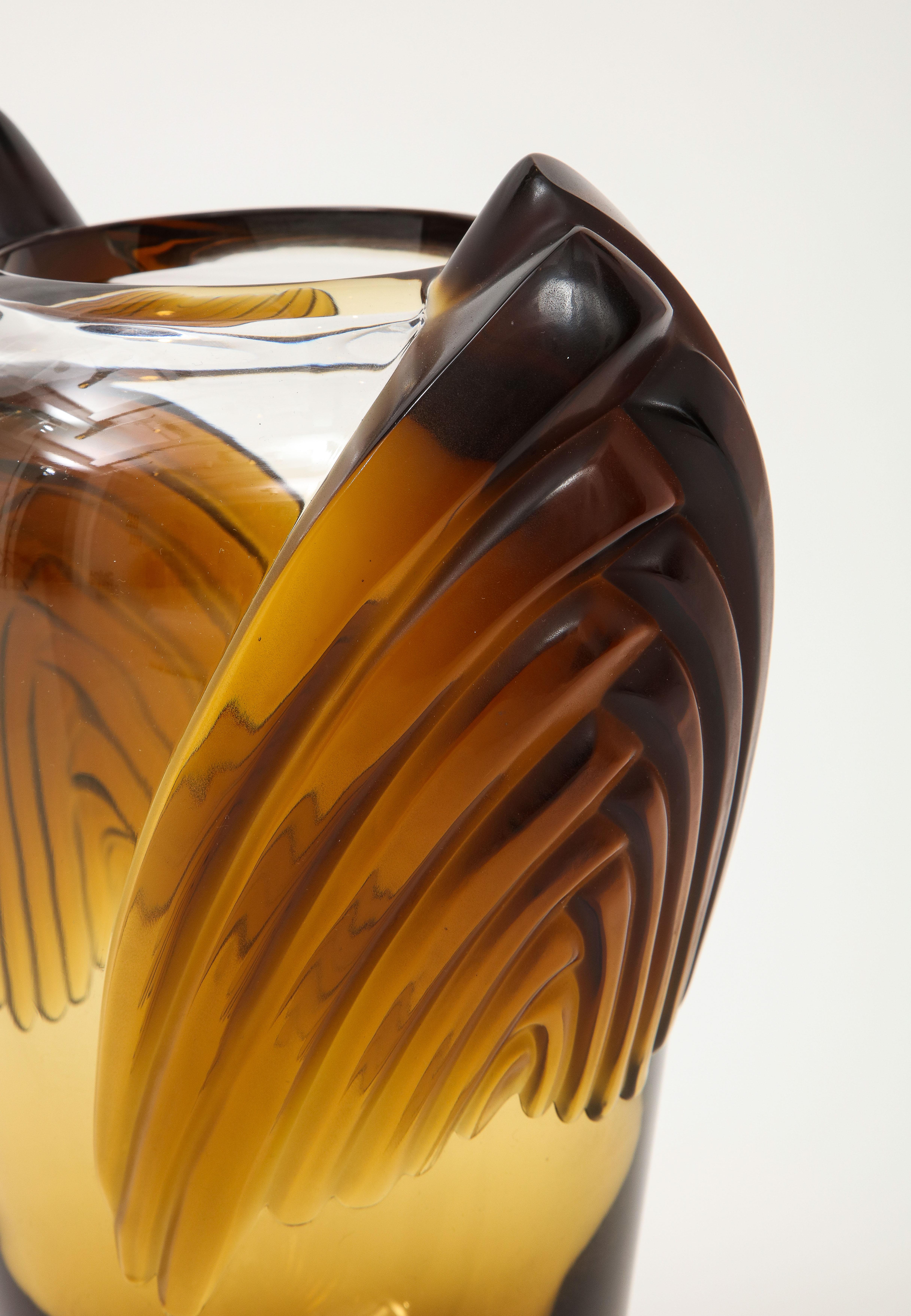 Vase « Marrakech » en verre fumé de style Art Déco par Lalique en vente 2