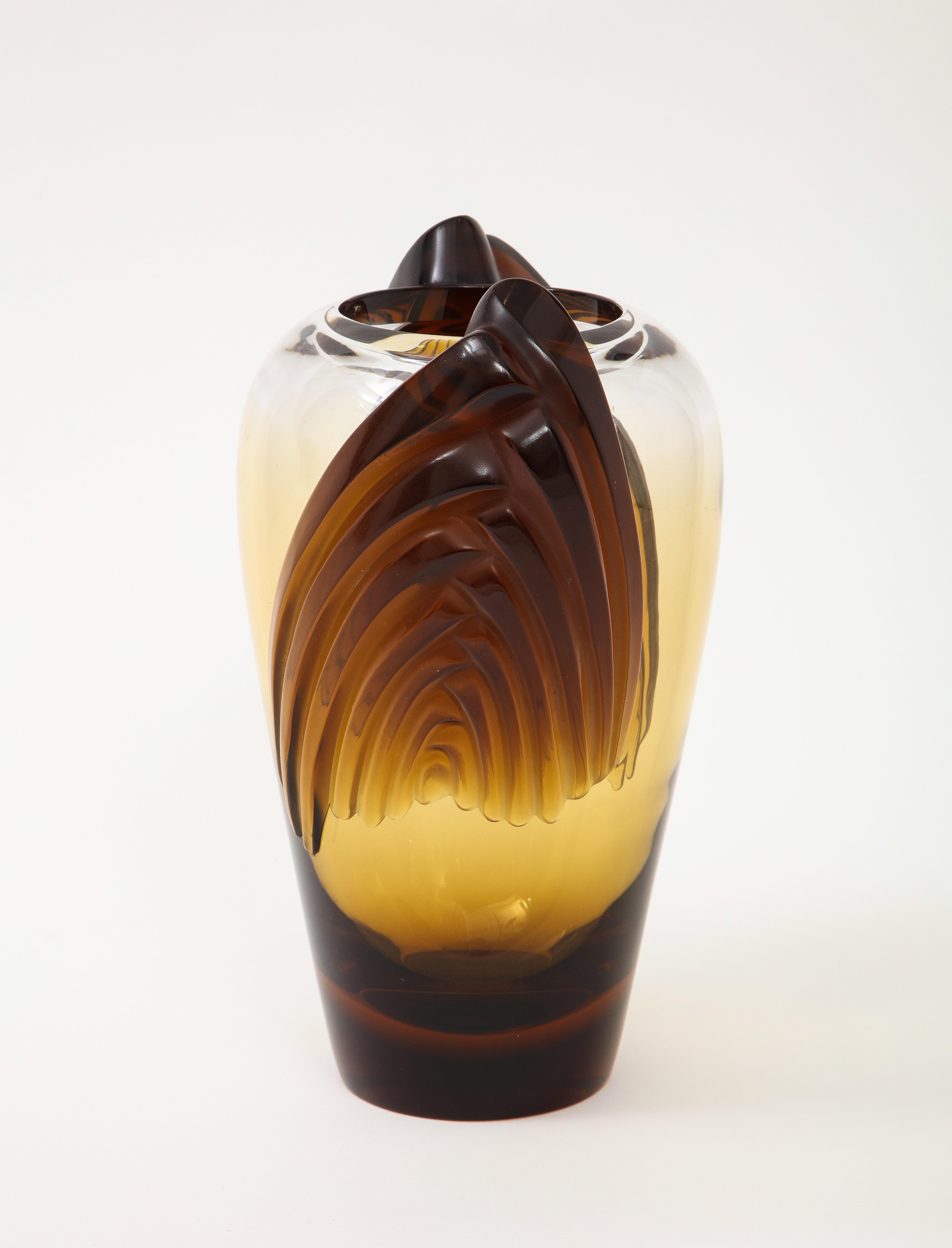 Vase « Marrakech » en verre fumé de style Art Déco par Lalique en vente 5