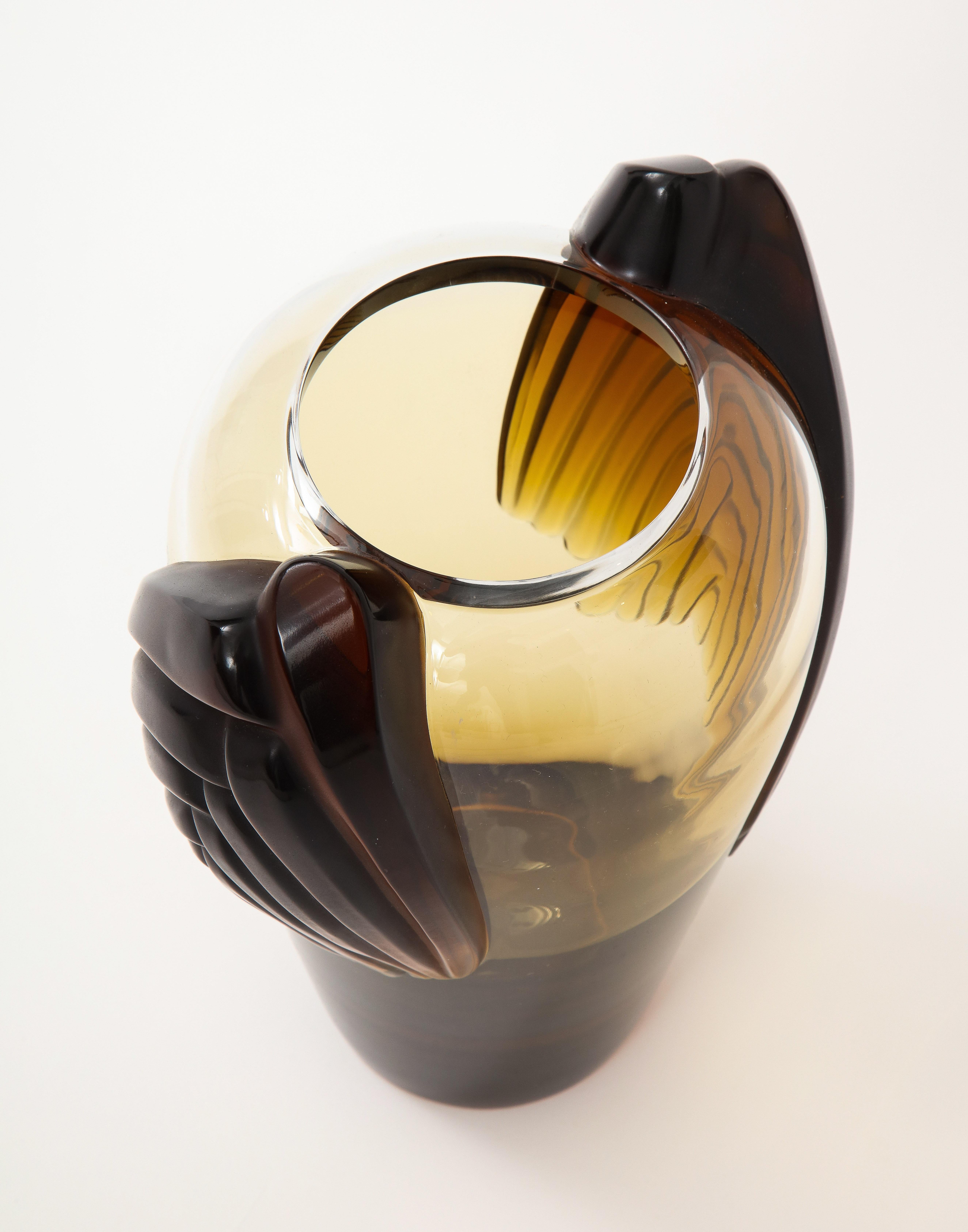Vase « Marrakech » en verre fumé de style Art Déco par Lalique en vente 6