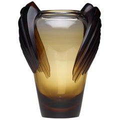 Vintage Art Deco Style Smoked Glass "Marrakech" Vase by Lalique