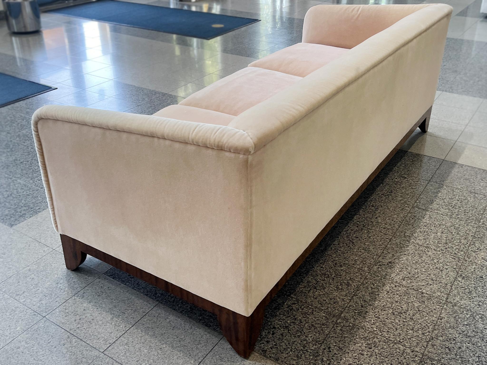 Mohair Art Deco Style Sofa by J. Robert Scott For Sale