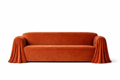 Art Deco Stil Sofa bedeckt in Olive Samt von Munna Design