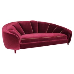 Art Deco Style Sofa With Curved Silhouette