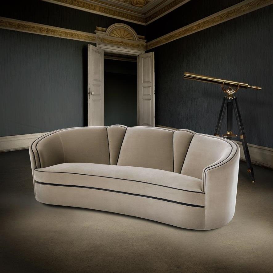Sofa im Art-déco-Stil aus Samt mit getöntem Kissen (21. Jahrhundert und zeitgenössisch) im Angebot