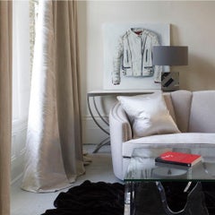 Art-Deco-Sofa aus Samt mit getönten Paspeln