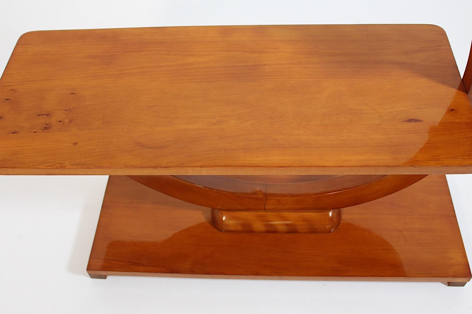 Art Deco Style Solid Cherrywood Flower Stand or Shelf 1970s Austria For Sale 5