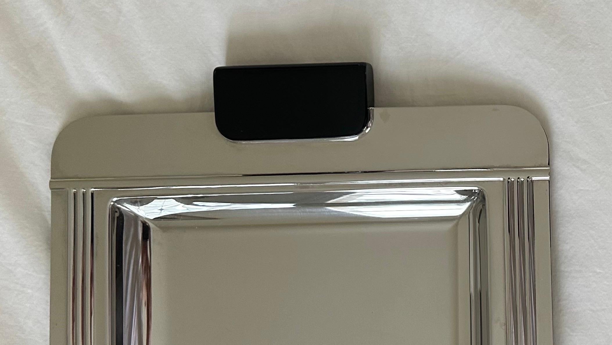 Plateau de bar en acier inoxydable et résine de style Art Déco par Jean Couzon de France en vente 3