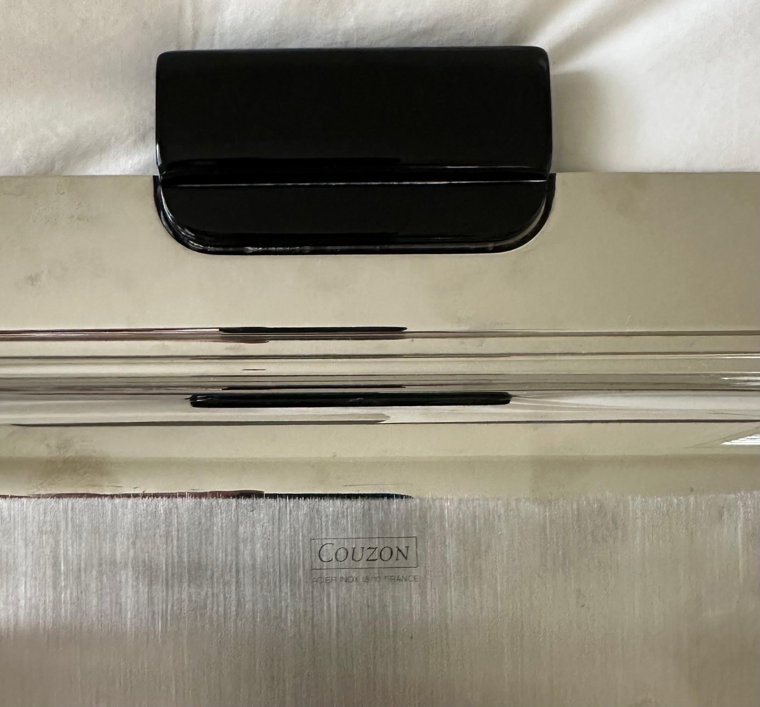 Plateau de bar en acier inoxydable et résine de style Art Déco par Jean Couzon de France en vente 5