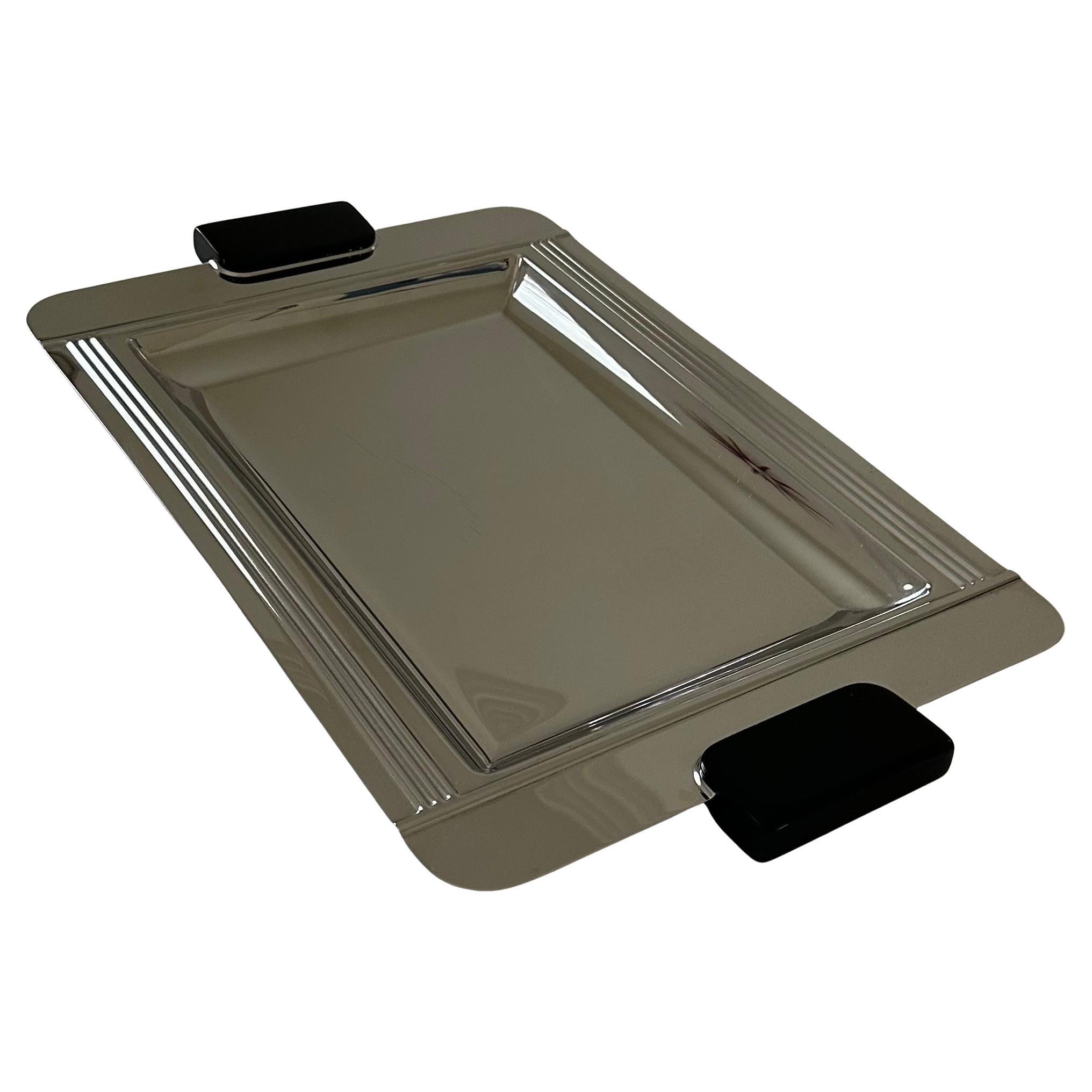 Plateau de bar en acier inoxydable et résine de style Art Déco par Jean Couzon de France en vente 6