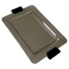 Vassoio da bar in acciaio e resina in stile Art Deco di Jean Couzon, Francia