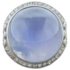 star sapphire art Art Deco Style Star Sapphire Diamond Platinum Ring