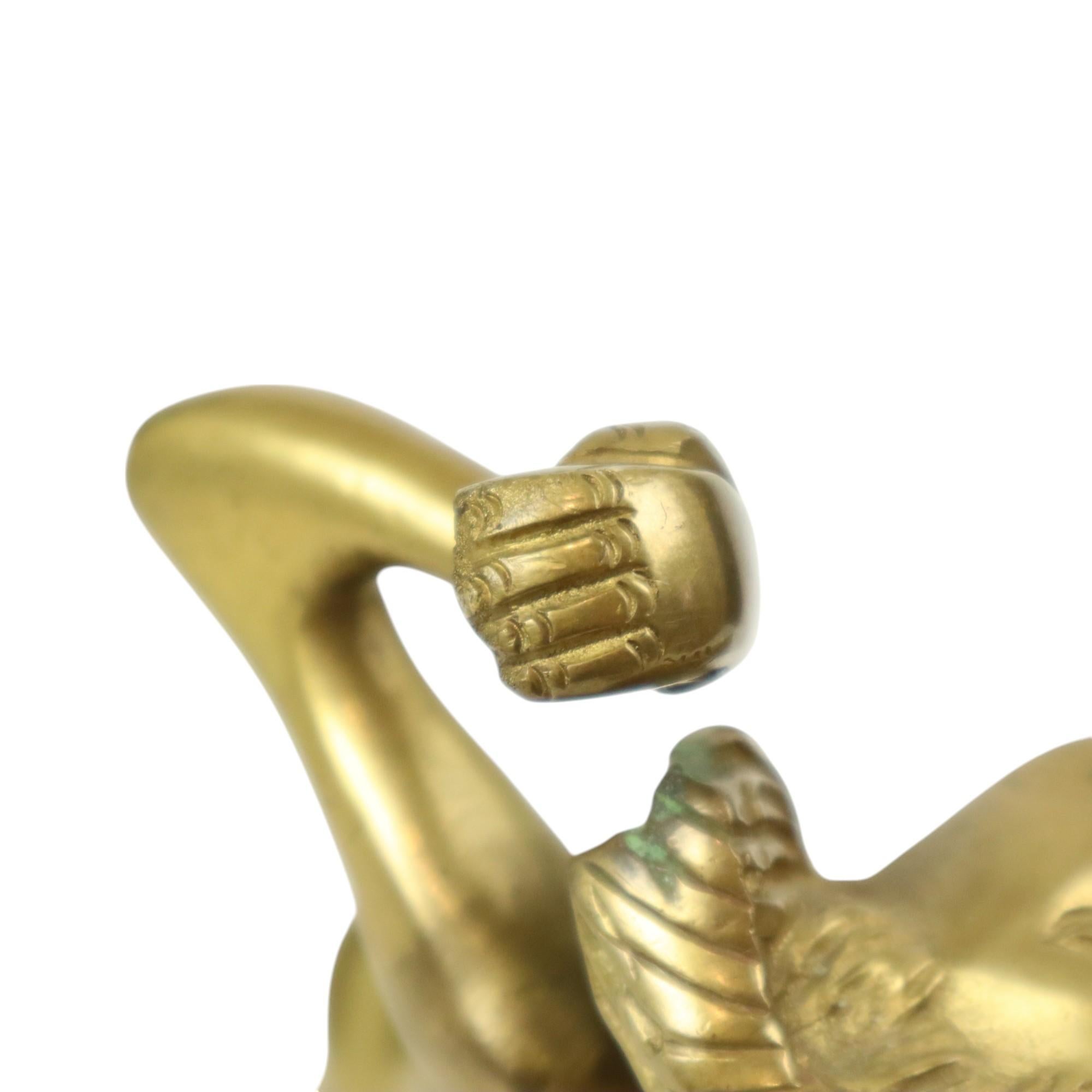Statua in stile Art Deco Eleg Donna Nuda in ottone massiccio in vendita 5