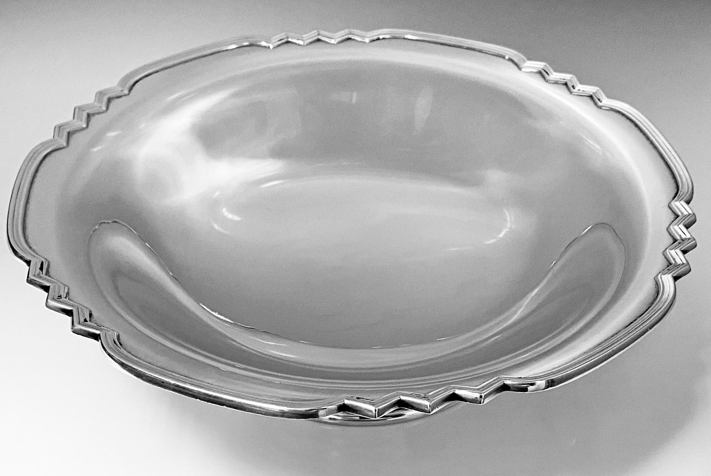 Sterling Silver Art Deco Style Sterling Bowl, Birmingham 1960, Walker and Hall