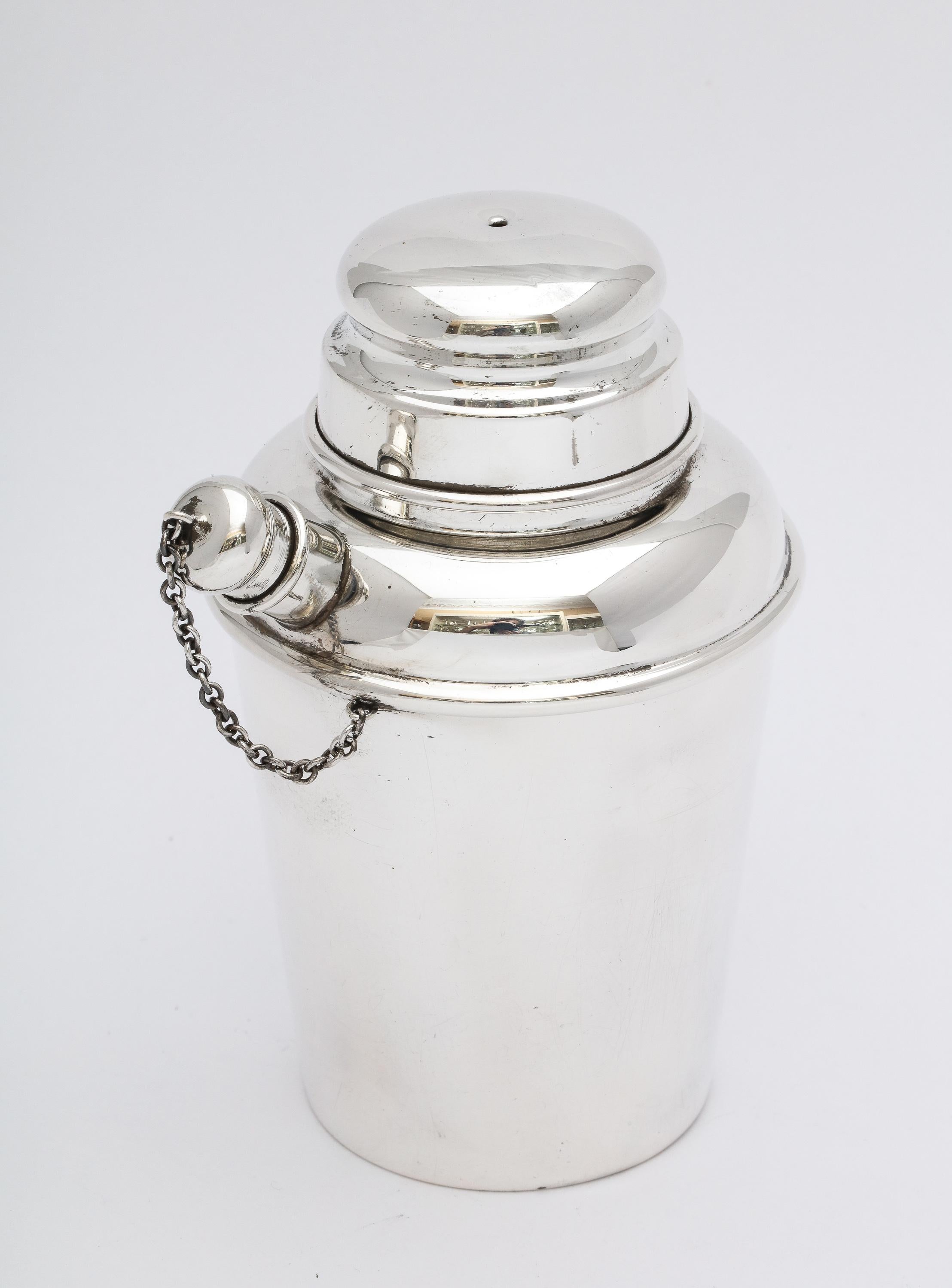 American Art Deco Style Sterling Silver Cocktail Shaker