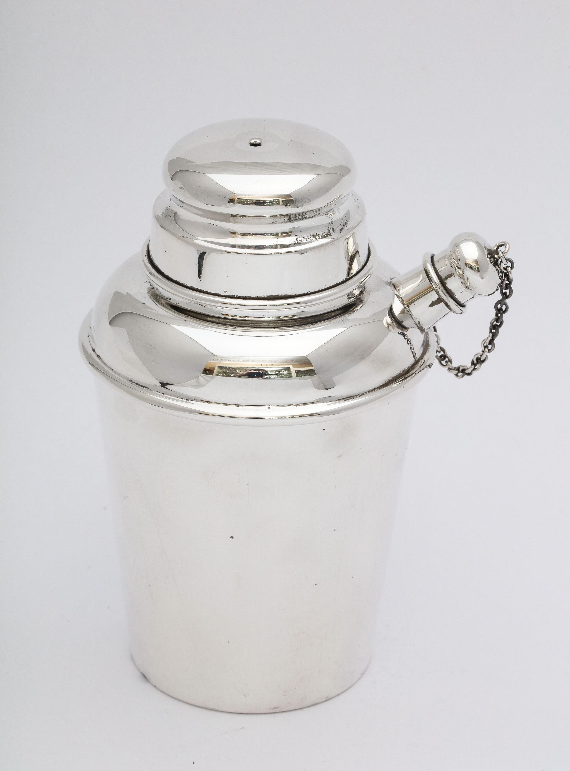 Mid-20th Century Art Deco Style Sterling Silver Cocktail Shaker
