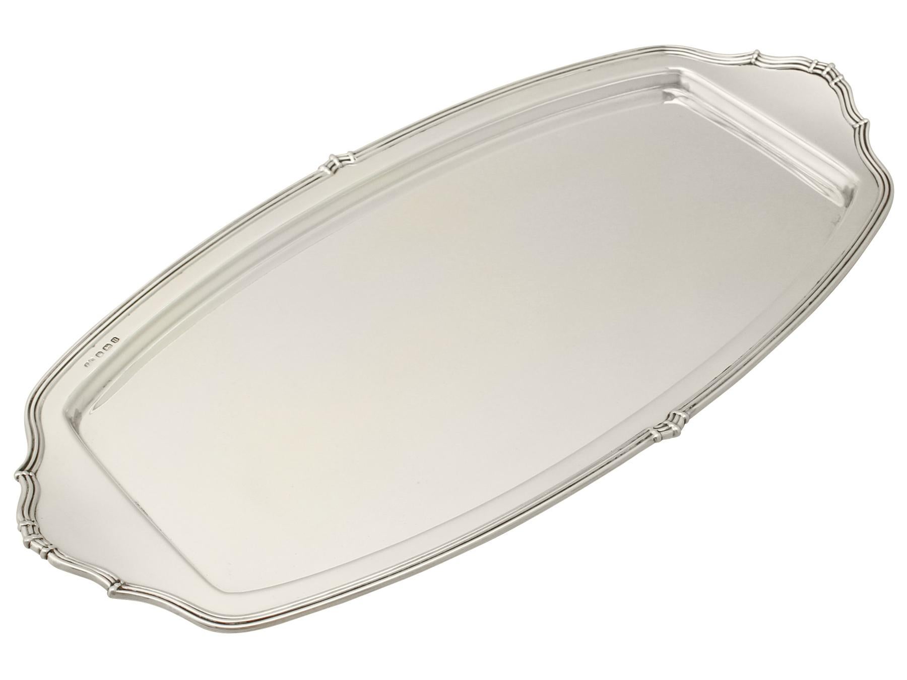 English Art Deco Style Sterling Silver Drinks Tray