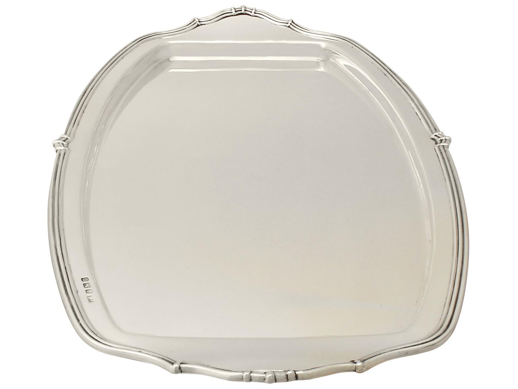 Art Deco Style Sterling Silver Drinks Tray In Excellent Condition In Jesmond, Newcastle Upon Tyne