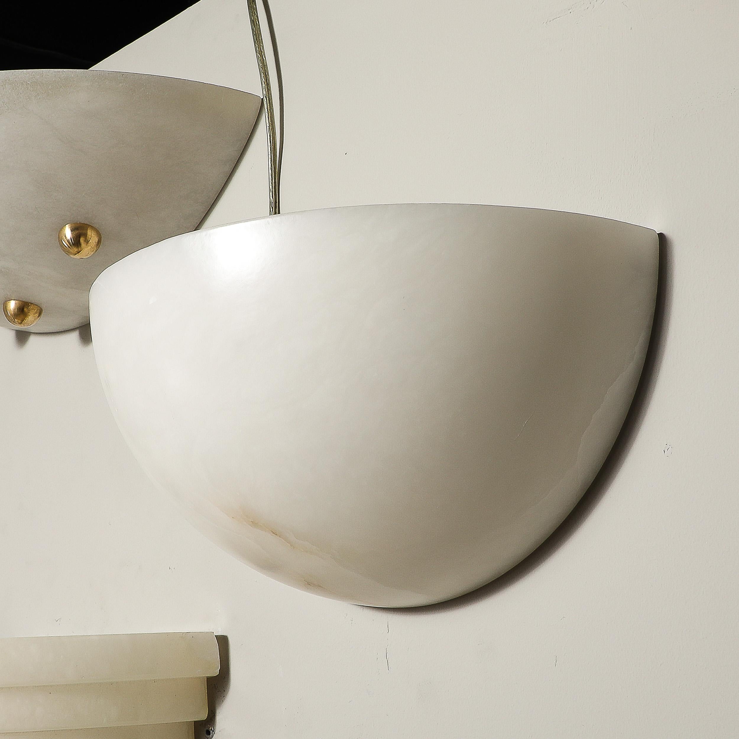 Lámpara de Alabastro Estilo Art Decó Streamline siglo XX en venta