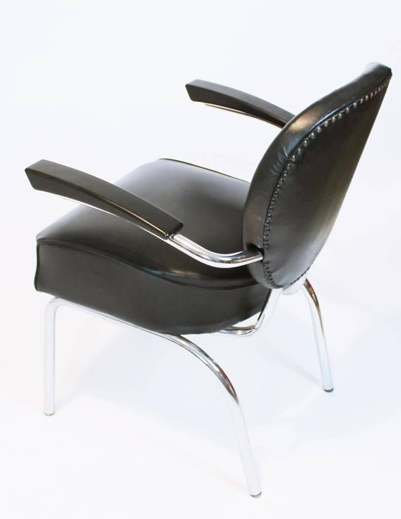 Mid-20th Century Art Deco Style Streamline Armchair by Röder Söhne Germany 1950s