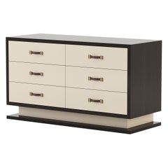 Art Deco Style Sublime Chest of Drawers Made with Lacquer and Brass