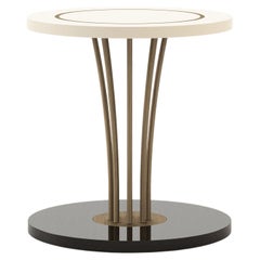 Art Deco style Sublime Side Table made with brass and lacquer, Handmade