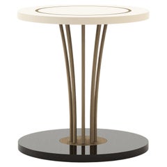 Art Deco style Sublime Side Table made with brass and lacquer, Handmade
