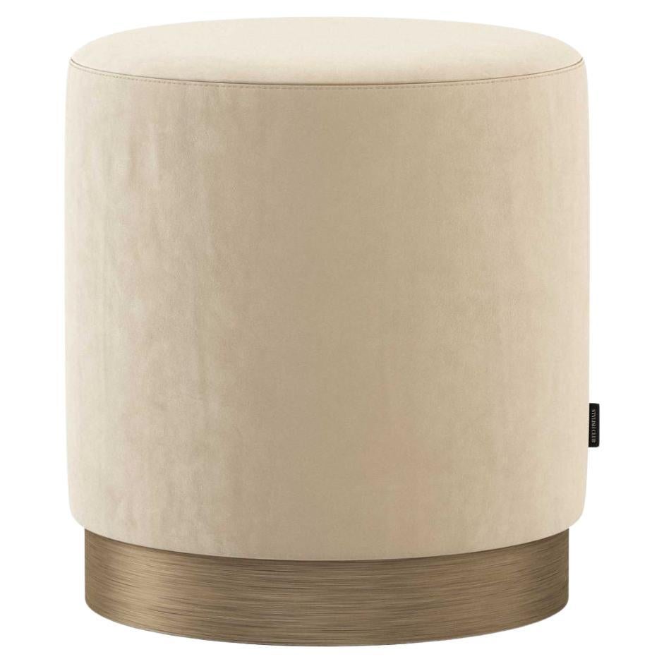 Sgabello Sublime in stile Art Déco realizzato in ottone e tessuto