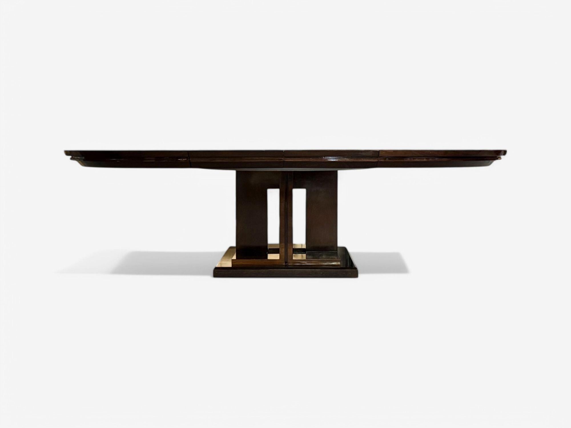 Table de salle à manger de style Art déco, acajou Sunburst, laqué, table centrale, 20e siècle en vente 4