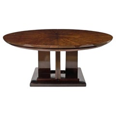 Estilo Art Decó, Caoba Sunburst, Laca, Mesa de Comedor, Mesa Central, S. XX