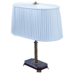 Art Deco style Swedish marble and brass table lamp 1940s