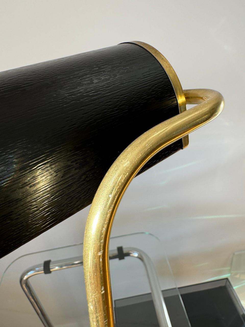 Art Deco Style Table Lamp by JUMO in Black And Brass Finish France Circa 1950 5